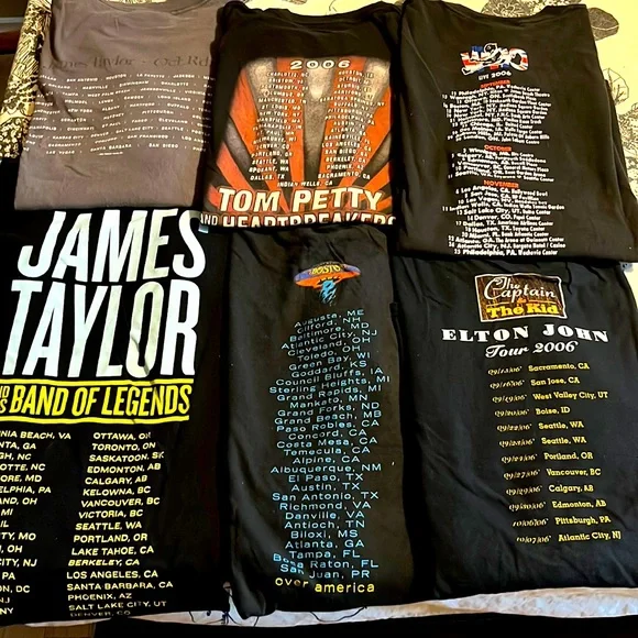 Rock Concert Tee Shirt from James Taylor & His Band of Legends Tour 2006 - Picture 2 of 3